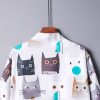 Cartoon Cat Print Vintage Kimono Outerwear - Modakawa modakawa